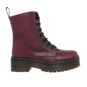 Burgunderfarbene militärische Lederstiefeletten JARPEX
