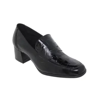 Schwarze Leder-Slipper mit niedrigem Absatz ZANY BY TREBEDE 2