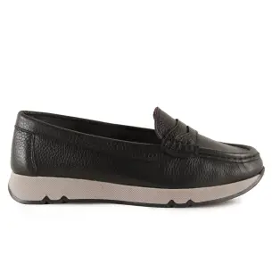 Pie de Angel | Mocassins de couro preto | Feminino Pie de Angel