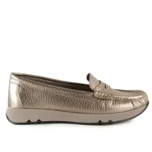 Pie de Angel | Mocassins de couro metálico | Feminino Pie de Angel