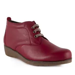 Klassische rote Lederstiefeletten zum Schnüren Pie de Angel 2