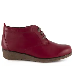Klassische rote Lederstiefeletten zum Schnüren Pie de Angel