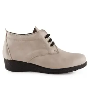 Bottines classiques en cuir beige à lacets Pie de Angel