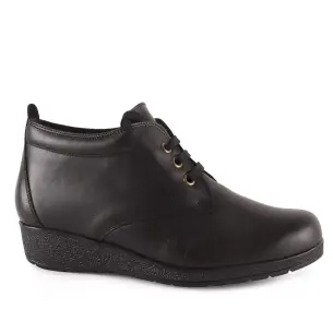 Klassische schwarze Lederstiefelette zum Schnüren Pie de Angel