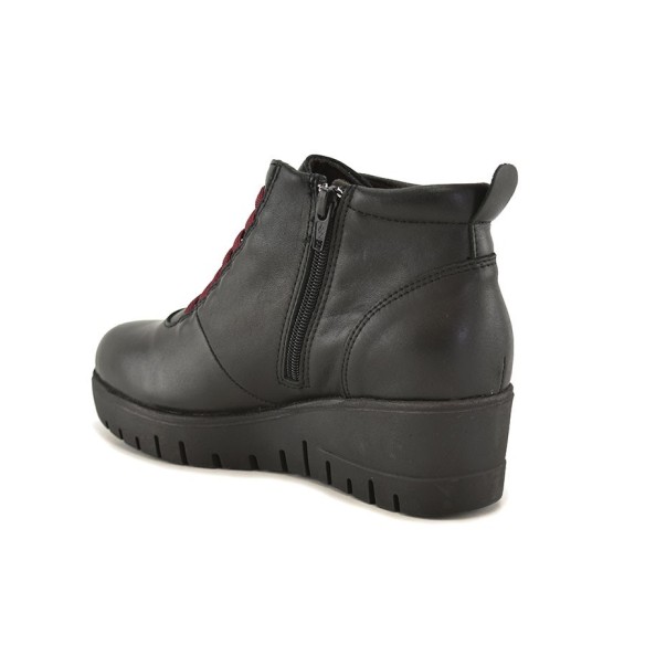 Schwarze Leder-Keilstiefeletten CHAMBY