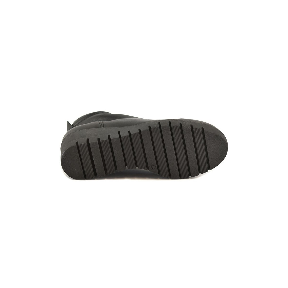 Schwarze Leder-Keilstiefeletten CHAMBY