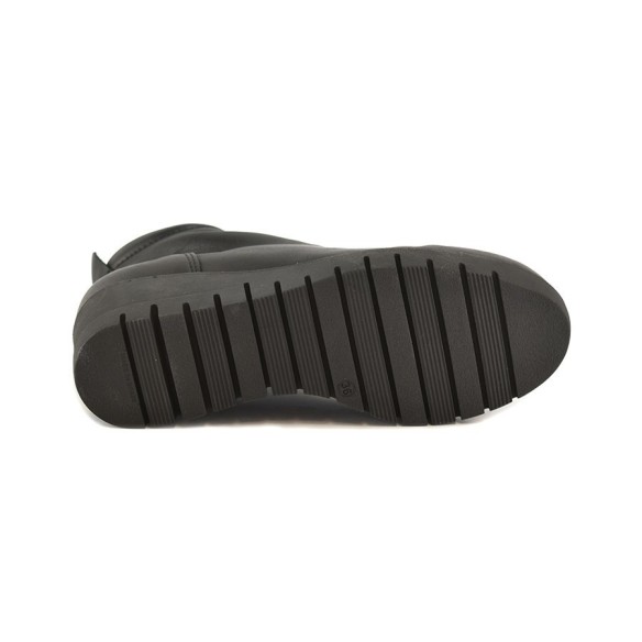 Botines con Cuña de piel negros CHAMBY