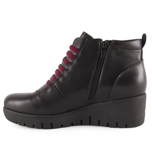 Bottines compensées en cuir noir CHAMBY