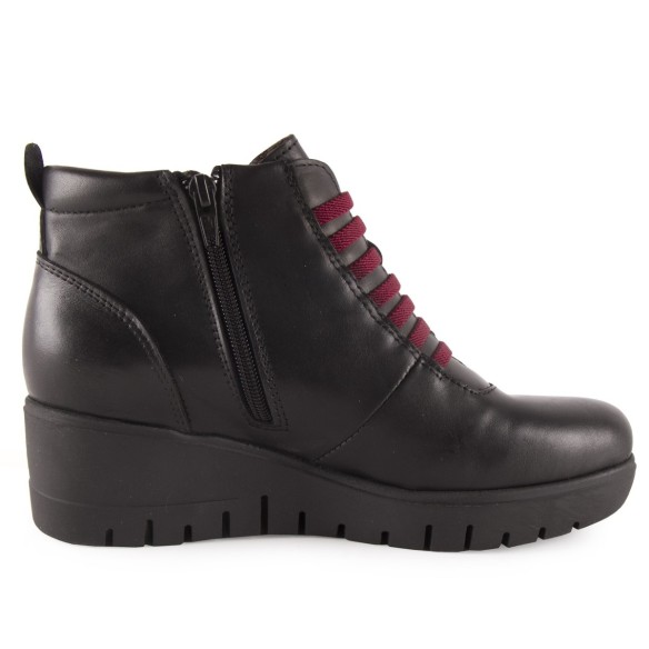 Botines con Cuña de piel negros CHAMBY