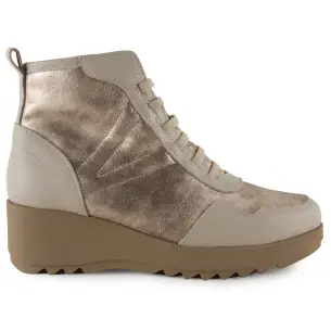 Metallic Leather Casual Ankle Boots with Wedge CHAMBY
