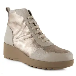 Botins casuais de couro metálico com cunha CHAMBY 2