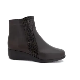 Bottines en cuir marron à talon compensé GASYMAR