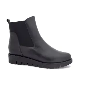 Stivaletti in pelle nera con elastico GASYMAR