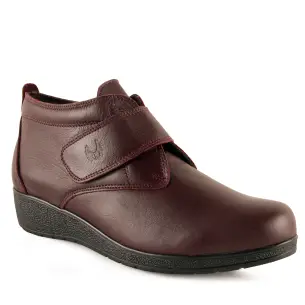 Klassische burgunderrote Lederstiefelette mit Klettverschluss Pie de Angel 2