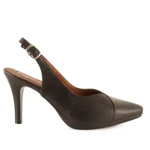 Décolleté in pelle nera con tacco alto CHAMBY