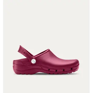 Damen-Bindenclogs in Burgunderrot FELIZ CAMINAR