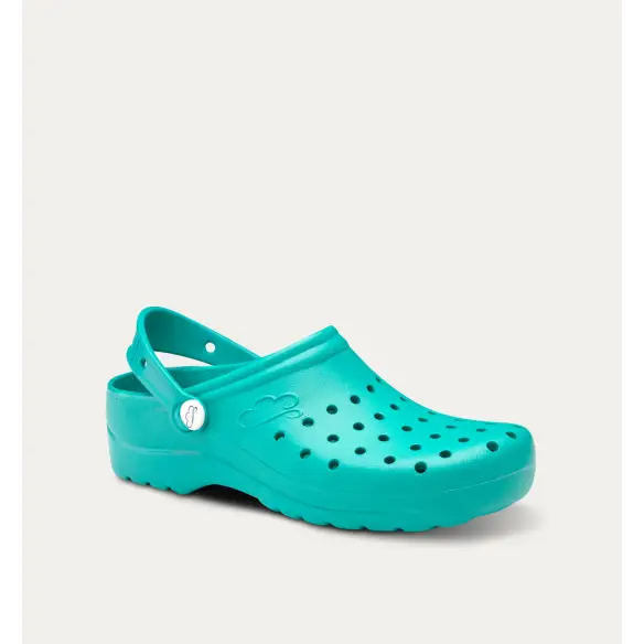 Damen Clogs grün perforiert FELIZ CAMINAR