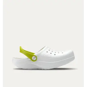 Zuecos Ergonómicos blanco y verde FELIZ CAMINAR