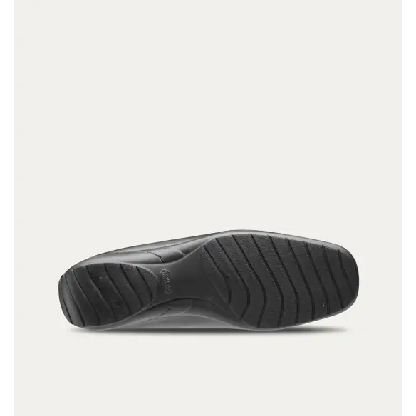 Mocassins de couro anatómicos pretos FELIZ CAMINAR
