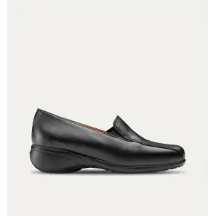 Mocassins de couro anatómicos pretos FELIZ CAMINAR