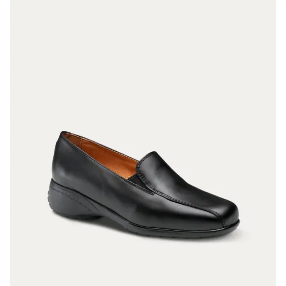 Mocassins de couro anatómicos pretos FELIZ CAMINAR