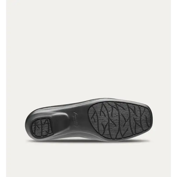 Mocassins de couro preto com salto FELIZ CAMINAR