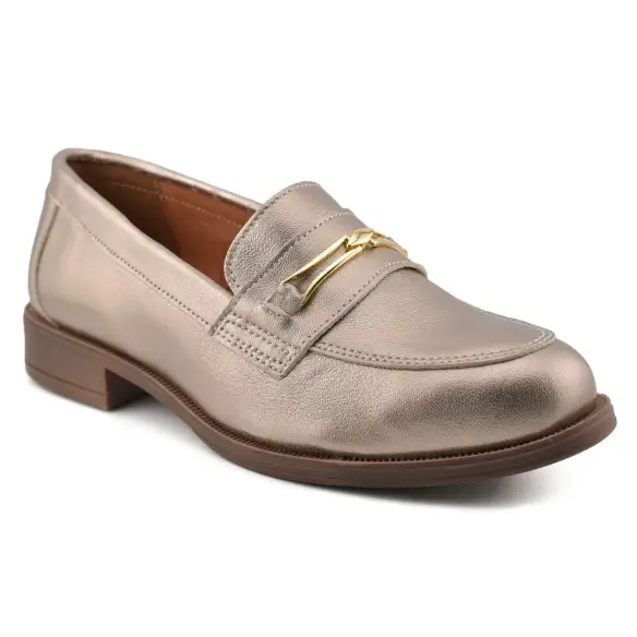 Mocassins em pele metálica CASUAL
