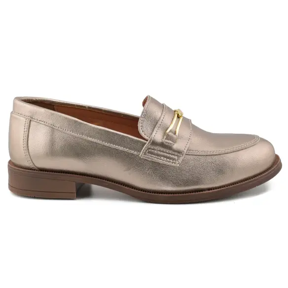 Mocassins em pele metálica CASUAL