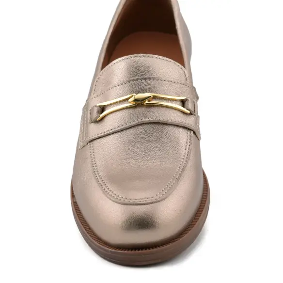 Mocassins em pele metálica CASUAL