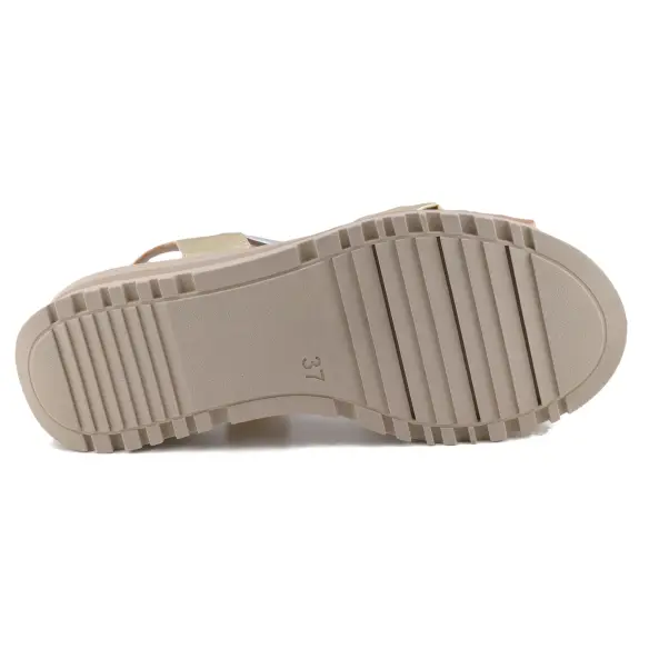 Blusandal : Metallische Ledersandalen : Frau BLUSANDAL