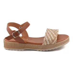 Amelie : Jute and leather sandals : Woman AMELIE