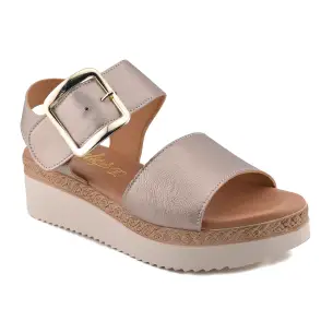 Amelie | Sandali con zeppa in pelle metallizzata| Donna AMELIE 2