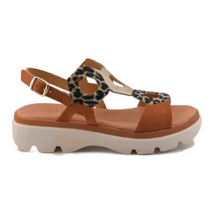 Blusandal : Bruine plateausandalen : Vrouw BLUSANDAL