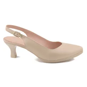 Desiree | Décolleté con tacco da donna in pelle beige DESIREE SHOES
