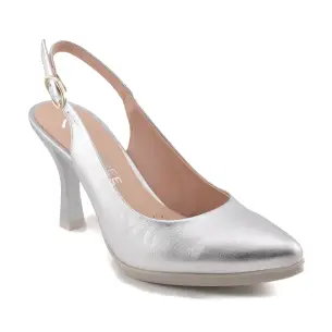 Desiree | Sapatos de salto alto em pele prateada para mulher DESIREE SHOES 2