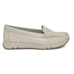Pie de Angel|Mocassini in pelle beige|Donna Pie de Angel