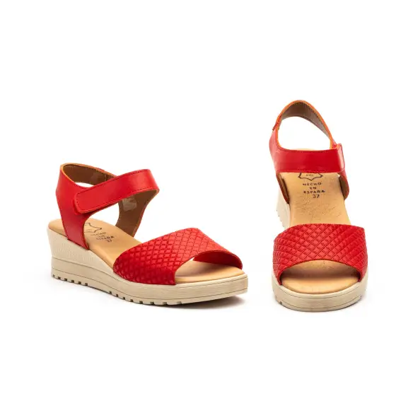 Stile alto : Sandali in pelle rossa : Donna ALTO ESTILO