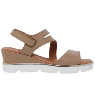 Blusandal |Taupe leather wedge sandals| Woman BLUSANDAL