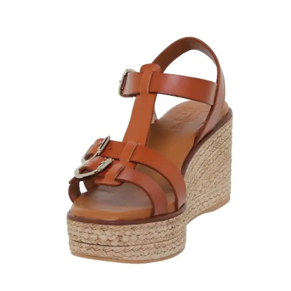 Blusandal : Sandales en cuir à plateforme haute pour femmes : Femme BLUSANDAL