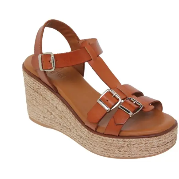 Blusandal : Sandálias de couro de plataforma alta para mulher : Mulher BLUSANDAL