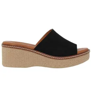 Blusandal : Zwarte plateausandalen : Vrouw BLUSANDAL