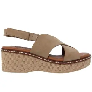 Blusandal : Taupe platform sandals : Women's BLUSANDAL