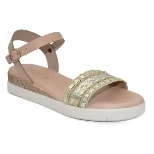 Fiordi |Platinum leather and raffia wedge sandals| Women's FIORDI SHOES 2
