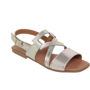 Blusandal |Sandalias planas de piel oro |Mujer BLUSANDAL 2