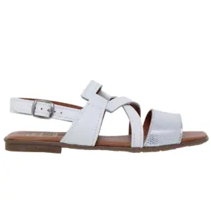 Blusandal : Sandali piatti in pelle bianca : Donna BLUSANDAL