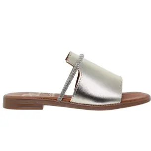 Blusandal |Sandalias planas de piel doradas|Mujer BLUSANDAL