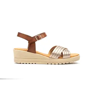 CBP| Sandali con zeppa in pelle da donna | Donna CBP - CONBUENPIE