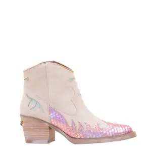 Nemonic|Botas de cowboy em pele bege|Mulher NEMONIC