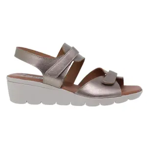 Amelie |Sandali con zeppa in pelle platino| Donna AMELIE