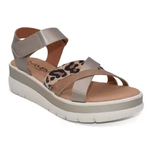 Chamby|Sandales compensées en cuir métallisé|Femme CHAMBY 2